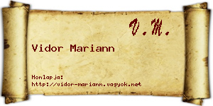 Vidor Mariann névjegykártya