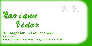 mariann vidor business card